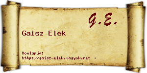 Gaisz Elek névjegykártya
